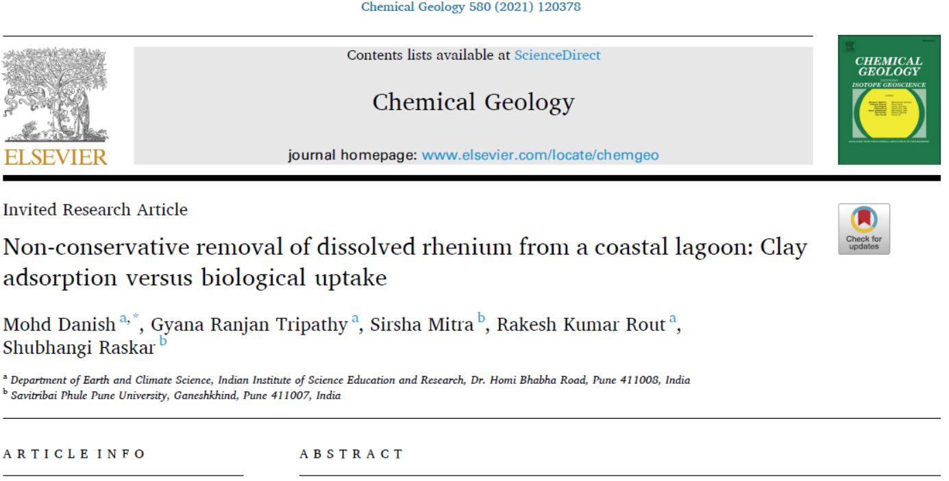 Non-conservative rhenium behavior in a coastal lagoon system