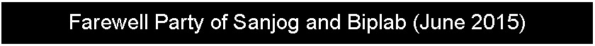 Text Box: Farewell Party of Sanjog and Biplab (June 2015)
